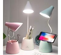 Lámpara escritorio, Flexo LED Escritorio con 3 Modos de Iluminación y 10 Niveles de Brillo, Rotación Regulable de 360 ° Para Leer, Estudiar, Trabajar (Rosado)