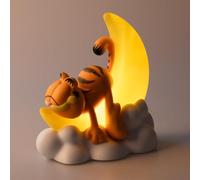 Lampara escritorio infantil Garfield - Lamparas de Mesita noche como Luz nocturna infantil | Lampara de mesa (USB Incluido o Pilas) - Decoracion habitacion 12x27x18,5 cm