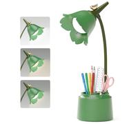 Lámpara Escritorio LED Niño, Flexo de Escritorio Cuidado Ocular,Lamparas Regulable Flexible de 360°, Flexo Lámpara Táctiles Plegables,Luz de Escritorio Recargable Dormitorio Lectura Estudio (Verde)