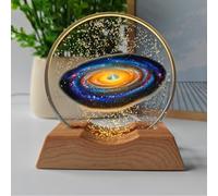 Lámpara espacial con forma de bola de cristal 3D para el sistema solar, lámpara espacial LED de cristal con planetas para niños, decoración del sistema solar, luz nocturna de astronomía, regalo para