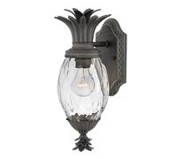 Lámpara Exterior Aplique Negra H: 54 Cm Vidrio Aluminio IP44 E27 Diseño Piña