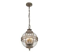 Lámpara Exterior Cristal Aluminio IP44 B: 30,5 CM H: Máx. 236,2 3x E14 Redondo