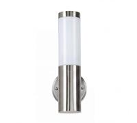 Lámpara exterior de acero inoxidable plateada IP44 33 cm Ø8 cm para puerta de entrada terraza y jardín aplique de pared exterior