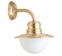 Lámpara Exterior Latón Blanco Cristal Marítimo Pared Linterna Hof Casa Pella