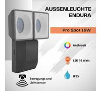 LEDVANCE Endura Pro Spot sensor foco LED 16W gris EC:EPREL:583888