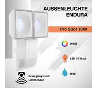 Lámpara Exterior LEDVANCE Endura Pro Spot Sensor 16 Vatios LED Blanco Jardín