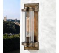 Lámpara Exterior Pared E27 IP44 35,6 CM Alto En Bronce Cristal Aluminio Haustür