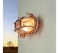 Lámpara Exterior Wandleuchte Latón Vidrio Estriado IP64 En Cobre E27 B: 21 CM
