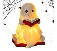 Lámpara fantasma linda estatuilla decorativa de resina con decoración LED | Lámpara de estatua fantasma luminosa para casa embrujada, dormitorio, chimenea, mesa baja, oficina y