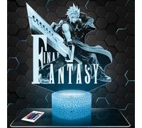 Lámpara Final F decoración Cuarto para niños. Lámpara 3D, objeto de videojuegos para jugadores, idea de regalo, lámpara de noche para la oficina. Idea de regalo original para ado en Navidad. TOP