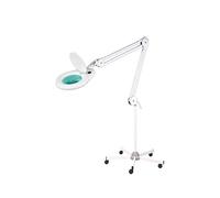 Lampara Flexo-Lupa Profesional 60 led 5X. Pie 5 brazos metalico con Ruedas. Leds de bajo Consumo. Gran estabilidad