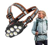 Lámpara Frontal LED | Equipo de Camping impermeable con haz de largo alcance y luminoso,Lámparas frontales para adultos recargables | para hombres senderismo carreras trabajo montaje al aire
