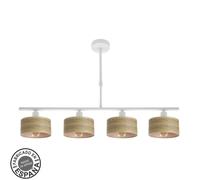 Lampara gilda 4xe14 blanco/madera clara regx76x14 cm