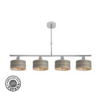 Lampara gilda 4xe14 cromo/madera gris retgx76x14 cm