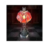 Lámpara gótica de alas de noche de Halloween, decoración gótica con luz de ala de murciélago con brillo rojo, base de catedral, lámpara de mesa de vampiro para habitación de terror espeluznante
