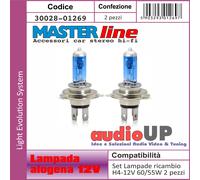 Lámpara Halógena Recambio Coche Modelo H4 12V 60/55 Vatios Superwhite Set 2