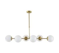 Lampara horizontal con 6 bolas blancas Anabel Negro