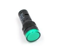 Lámpara indicadora electrónica LED de 16 mm for montaje en panel, 12 V, 24 V, 110 V, 220 V, 380 V, LED rojo, verde, amarillo, azul y blanco.(Green,AC DC 24V)