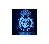 Lámpara infantil de regalo, lámpara 3D del Real Madrid, 16 colores de luz y mando a distancia, ideal