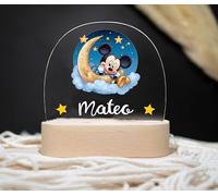 Lampara Infantil Personalizada para bebes y niños de mesita de noche Regalos bebe recien nacido personalizada decoracion habitacion bebe luz quitamiedos lamparas niño originales niña (MICK3Y)