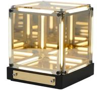 Lámpara Infinite Space Abyss, 4D Tesseract Cube Infinite Space Abyss Light Touch Regulable Infinity Mirror Cubes Recargable LED Hyper Cube Night Light(Warm)
