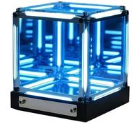 Lámpara Infinite Space Abyss, 4D Tesseract Cube Infinite Space Abyss Light Touch Regulable Infinity Mirror Cubes Recargable LED Hyper Cube Night Light(Blue)