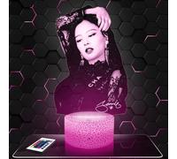 Lámpara Jennie BlackP decoración Cuarto chica Lámpara 3D Jennie BlackP objeto K-pop Corea Pop Coreana idea de regalo luz suave decoración luz nocturna decoración de escritorio. Idea de regalo, TOP