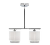 Lampara kenya 2xe14 blanca/gris de fabrilamp.