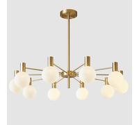 lampara Lámpara colgante vintage con forma de globo de oro cepillado | Con pantalla de cristal, lámpara de techo empotrada, for comedor, sala de estar, dormitorio