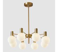 lampara Lámpara colgante vintage con forma de globo de oro cepillado | Con pantalla de cristal, lámpara de techo empotrada, for comedor, sala de estar, dormitorio