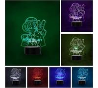 Lampara LED Anime Manga One Piece Luffy Cartel Se Busca Cambia Color USB Luz Nocturna y decoración