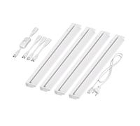 ledscom.de Lámpara LED bajo armario LIWO 58cm, orientable, con interruptor, 37,478W, 979lm c/u, blanco cálido, juego de 4