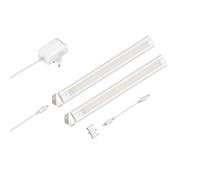 Lámpara LED bajo armario SIRIS blanco mate con conector Montaje en esquina