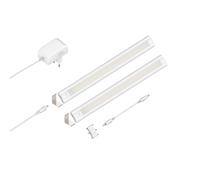 Lámpara LED bajo armario SIRIS blanco mate con conector Montaje en esquina