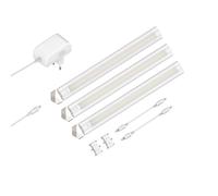 Lámpara LED bajo armario SIRIS blanco mate con conector Montaje en esquina