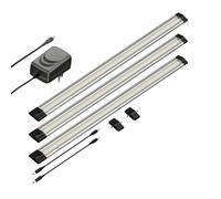 Parlat Luminaria LED bajo armario SIRIS, plana, 50cm cada una, 655lm cada una, blanco, juego de 3