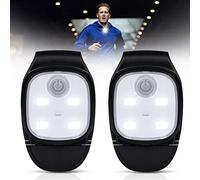 Lámpara LED con clip, 2 unidades, luz de carrera pequeña, 5 modos, linterna frontal recargable, luz intermitente USB, luz de seguridad para correr, senderismo, mochila y camping