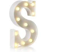 Lámpara LED con forma de letra del alfabeto y números para decoración del hogar, fiesta de cumpleaños, evento, luz nocturna, 22 cm (S)