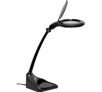 MAUL MAULiris, Lámpara LED con Lupa (Incluye Tapa Protectora, 1,75 aumentos, luz LED Regulable con Soporte para Trabajos precisos en talleres, oficinas y consultas médicas), Color Negro