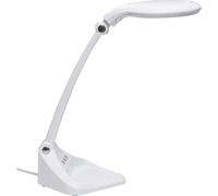 Lámpara LED de aumento con base regulable blanca