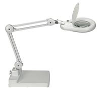Lámpara con lupa LED MAULviso, blanca, 48 cm, metal