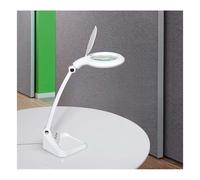 Lámpara LED de aumento con base regulable blanca