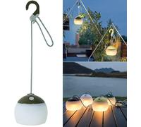 Lámpara LED de camping, 320 lúmenes, 3 modos de luz, 2 colores, 4000 mAh, banco de energía de emergencia, IPX5, resistente al agua, linterna de camping, USB C, recargable, lámpara LED de camping para