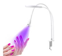 LáMpara Led De Cuello De Cisne Con Pinza, AtenuacióN Continua, 3 Modos De Color Y Ajuste Del TamañO Del Foco, Ideal Para Curar Esmalte De UñAs, Coser, Pintar, Dibujar Y Hacer Manualidades,White