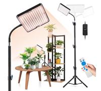 Lámpara LED de espectro completo con soporte ajustable, 246 LED, lámpara de cultivo con temporizador y 10 brillo, luz para plantas, para flores, verduras, hidroponía y siembra, para principiantes y