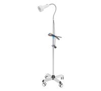 Lámpara LED de examen de 30 W, 65000 lux, giratoria 360°, altura regulable 135-160 cm, con 4 ruedas, para clínica y dentista, color blanco