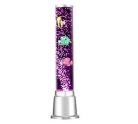 Lampara LED de fantasía en forma de tubo de pez con 7 efectos de luz que cambian de color y 3 peces falsos, luz nocturna para aliviar el estrés, lámpara sensorial calmante para el autismo y