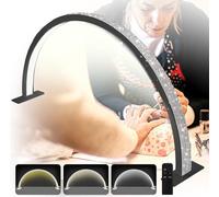 Lámpara Led De Media Luna para Uñas, Lámpara De Mesa Portátil, 3 Temperaturas De Color Regulables, Lámpara De Escritorio, Luz Brillante, Sin Sombras., Black, 55cm/21.7in