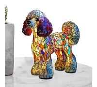 Lámpara LED de mesa genérica - Luz nocturna de perro de resina para dormitorio, forma canina, lámpara LED inalámbrica retro para dormitorio, salón y mesita de noche