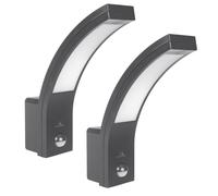 Lámpara LED de movimiento Maclean 10W IP54 750lm 4000K gris 2 piezas
